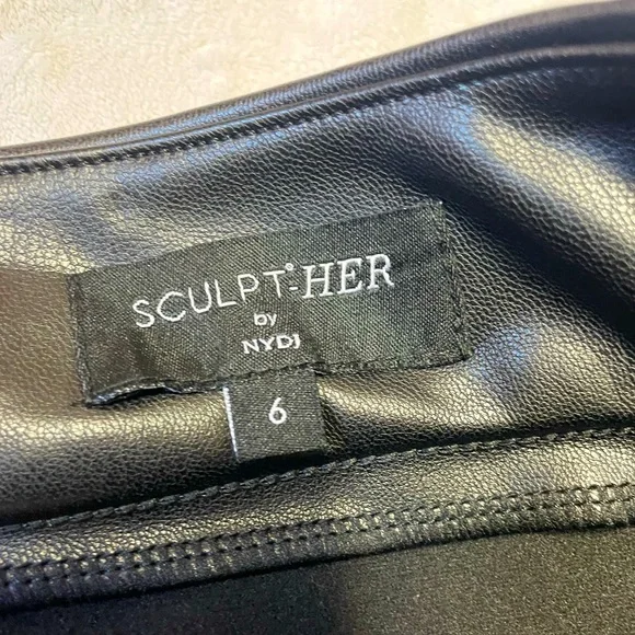 SCULPT*HER by NYDJ Faux Leather A Line Skirt - Picture 12 of 15